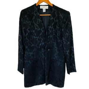 Vintage Black Floral Blazer